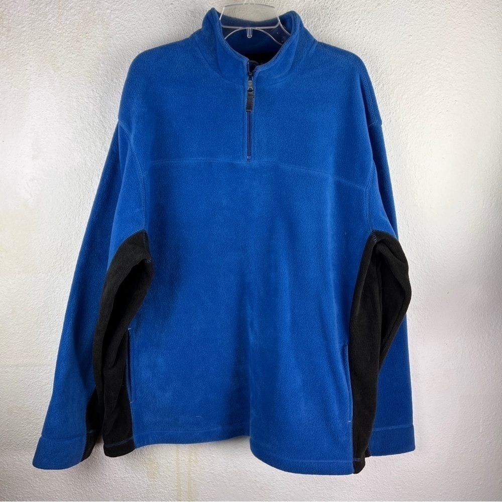 GAP ¼ ZIP FLEECE. Blue w/Black accent. 2Pockets. Adj Waist. Standup collar. XXL